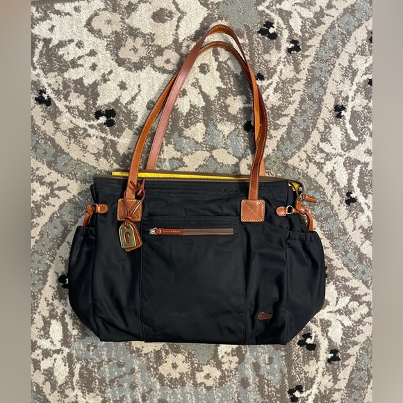 Dooney & Bourke Handbags - Dooney & Bourke Nylon Black and Yellow  Diaper Bag